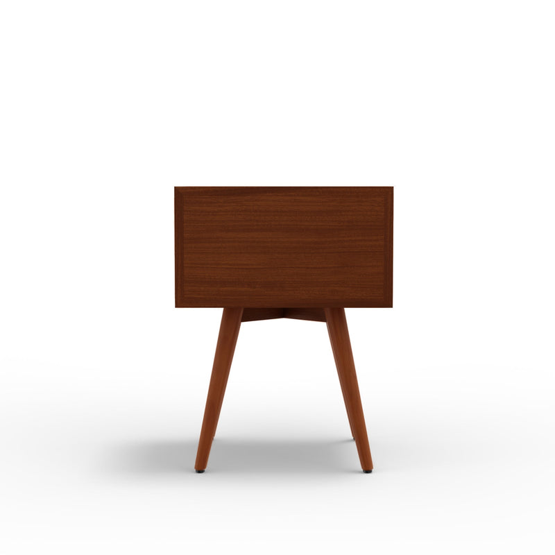 Melbourne 2 Drawers Small Nightstand, Acorn & White Alpine