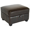 Ela Brown Leather Storage Ottoman Baxton