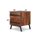 Karine Rectangular Accent Table, Walnut & Black Finish Acme