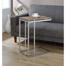 Danson Rectangular Accent Table, Weathered Oak & Chrome Finish Acme