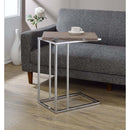 Danson Rectangular Accent Table, Weathered Oak & Chrome Finish Acme