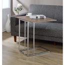 Danson Rectangular Accent Table, Weathered Oak & Chrome Finish Acme