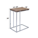 Danson Rectangular Accent Table, Weathered Oak & Chrome Finish Acme