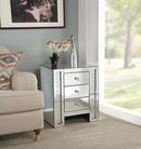 Nysa Rectangular Accent Table, Mirrored & Faux Crystals Acme