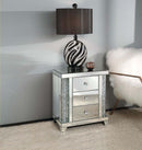 Noralie Rectangular Accent Table, Mirrored & Faux Diamonds Acme