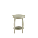 Aberta Round Accent Table, Antique White Finish Acme