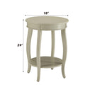 Aberta Round Accent Table, Antique White Finish Acme