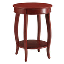 Aberta Round Accent Table, Red Finish Acme