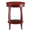 Aberta Round Accent Table, Red Finish Acme
