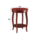 Aberta Round Accent Table, Red Finish Acme