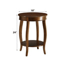 Aberta Round Accent Table, Walnut Finish Acme