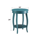 Aberta Round Accent Table, Teal Finish Acme