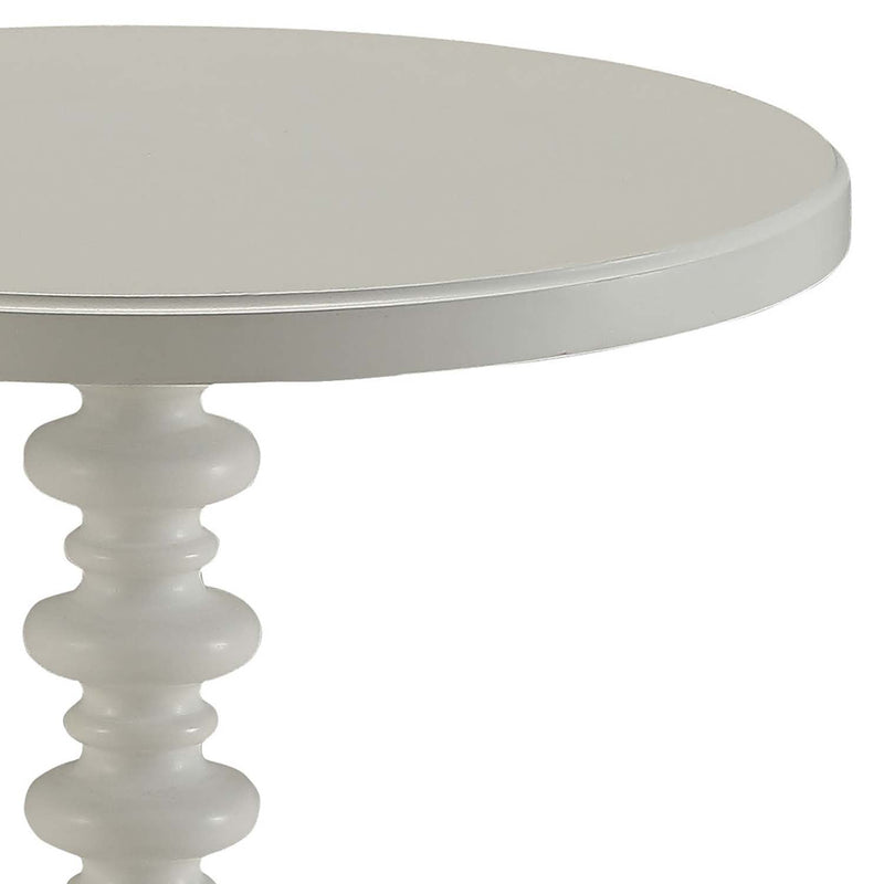 Acton Round Accent Table, White Finish Acme