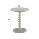 Acton Round Accent Table, White Finish Acme