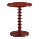 Acton Round Accent Table, Red Finish Acme