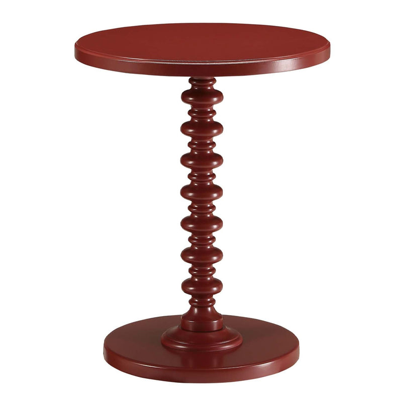 Acton Round Accent Table, Red Finish Acme