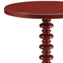 Acton Round Accent Table, Red Finish Acme