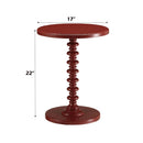 Acton Round Accent Table, Red Finish Acme