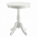 Alger Round Accent Table, White Finish Acme