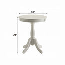Alger Round Accent Table, White Finish Acme