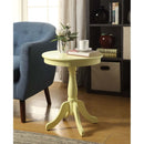Alger Round Accent Table, Light Yellow Finish Acme