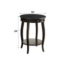 Alysa Round Accent Table, Black Finish Acme