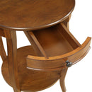 Alysa Round Accent Table, Walnut Finish Acme