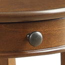 Alysa Round Accent Table, Walnut Finish Acme
