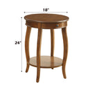 Alysa Round Accent Table, Walnut Finish Acme