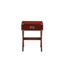 Babs Square Accent Table, Red Finish Acme