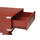 Babs Square Accent Table, Red Finish Acme