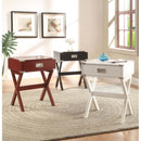 Babs Square Accent Table, Red Finish Acme