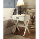 Babs Square Accent Table, White Finish Acme