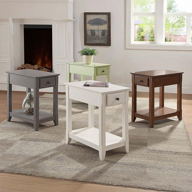 Bertie Rectangular Accent Table, White Finish Acme