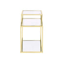 Uchenna Rectangular Accent Table, Clear Glass & Gold Finish Acme