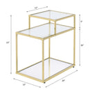 Uchenna Rectangular Accent Table, Clear Glass & Gold Finish Acme