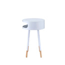 Sonria Round Accent Table, White & Natural Finish Acme