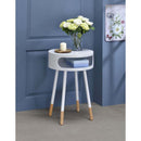 Sonria Round Accent Table, White & Natural Finish Acme