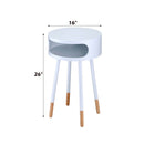 Sonria Round Accent Table, White & Natural Finish Acme