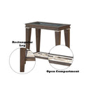 Peregrine Rectangular Accent Table, Clear Glass & Walnut Finish Acme