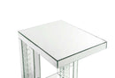 Nysa Mirrored Accent Table, Mirrored & Faux Crystals Inlay Acme