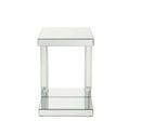 Nysa Mirrored Accent Table, Mirrored & Faux Crystals Inlay Acme