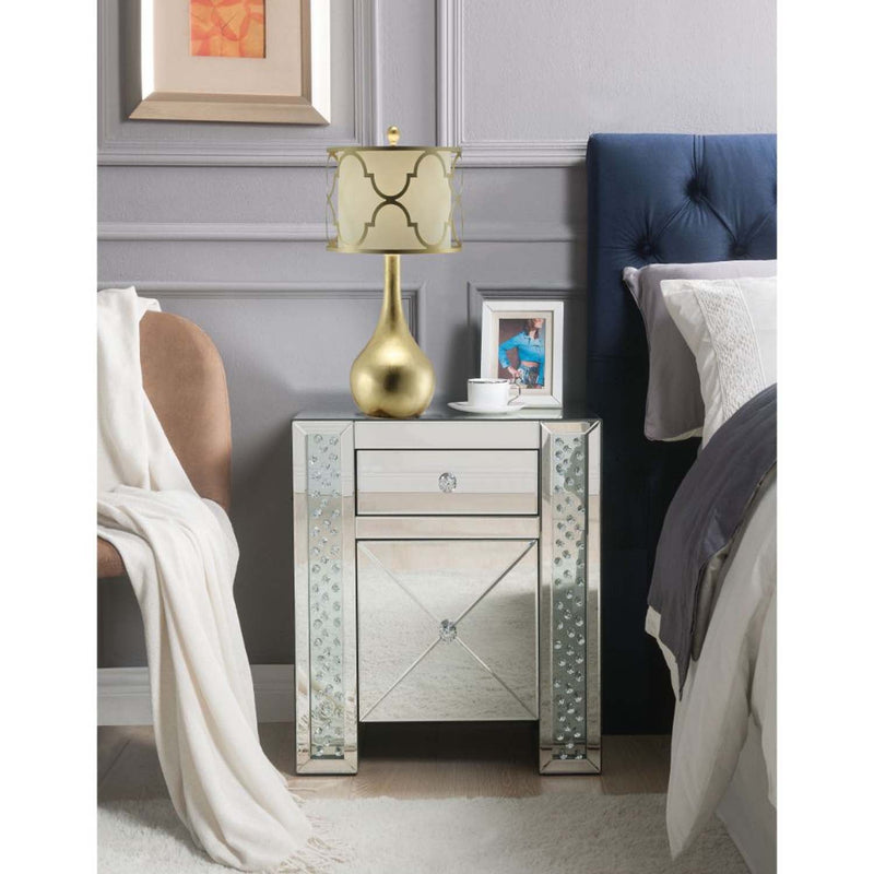 Nysa Rectangular Accent Table, Faux Crystals Acme