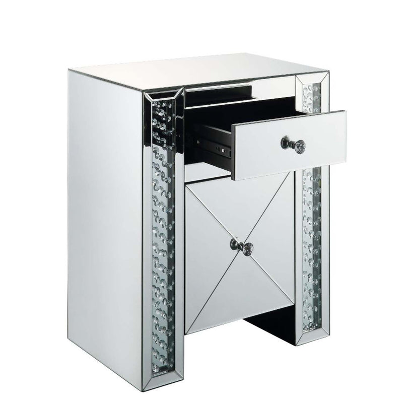 Nysa Rectangular Accent Table, Faux Crystals Acme