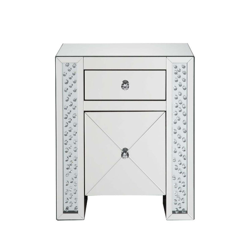 Nysa Rectangular Accent Table, Faux Crystals Acme