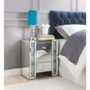 Sonia Rectangular Accent Table, Mirrored & Faux Agate Stone Finish Acme