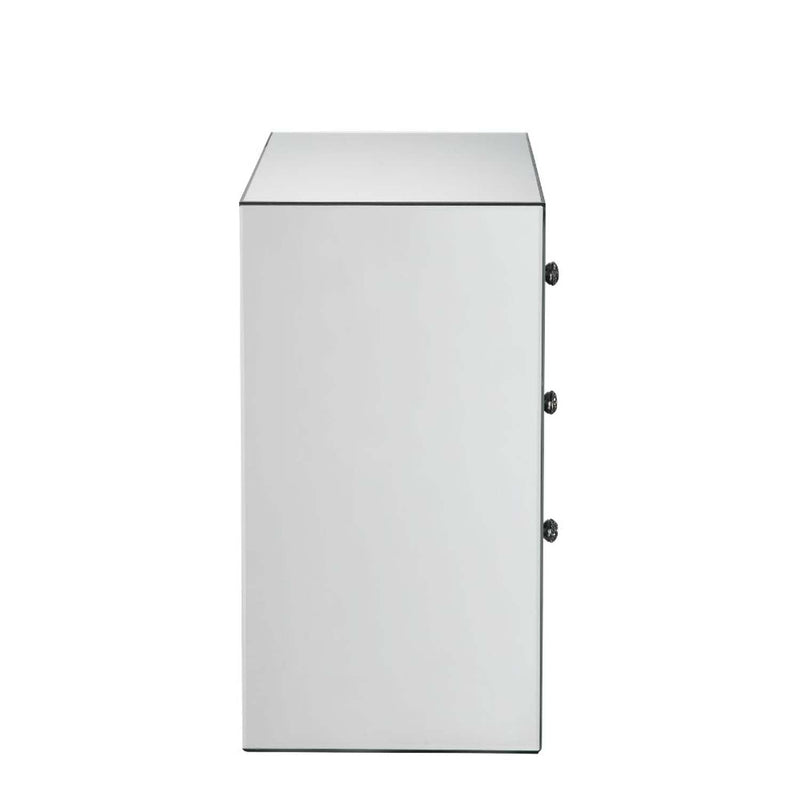 Sonia Rectangular Accent Table, Mirrored & Faux Agate Stone Finish Acme
