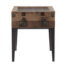 Kolin Square Accent Table, Rustic Oak & Matte Gray Finish Acme