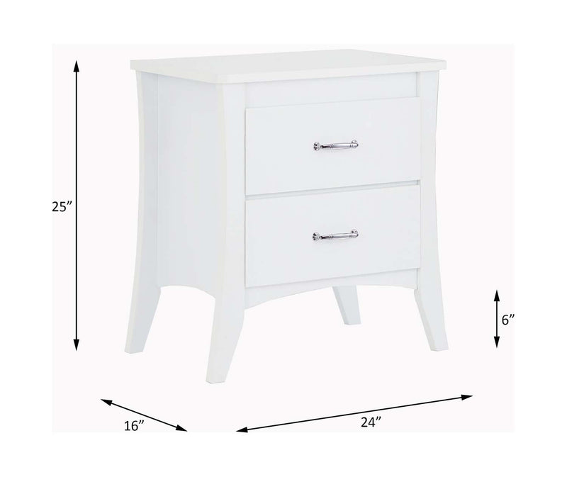 Babb Rectangular Accent Table, White Finish Acme