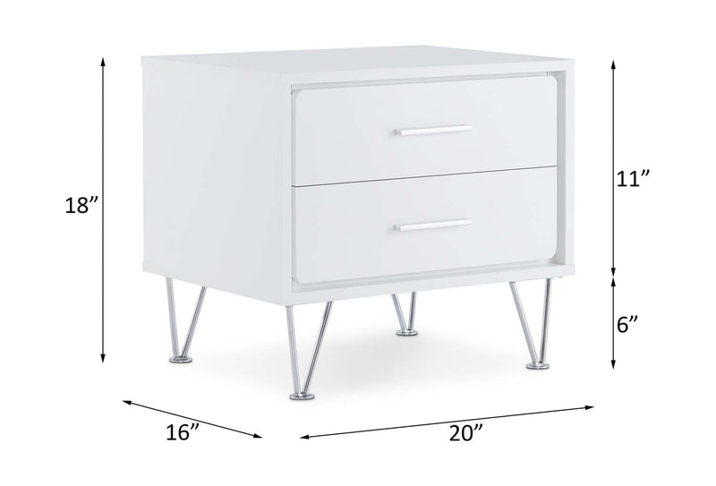 Deoss Rectangular Accent Table, White Finish Acme